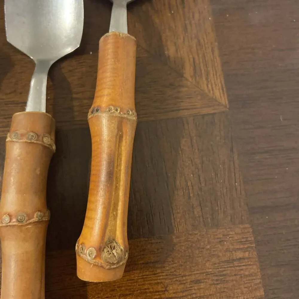 Grapefruit Spoons Tiki Bamboo Handle Stainless Vintage Japan Set of 3